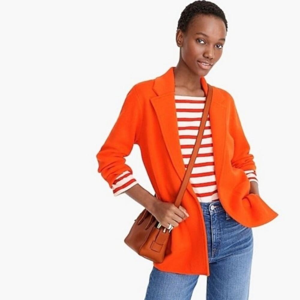 J. Crew Orange Open-Front Blazer